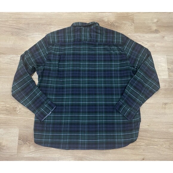L.L. Bean BeanFlex Flannel Shirt Men's Large Green Plaid MacCallum Outdoor NEW - Picture 7 of 7
